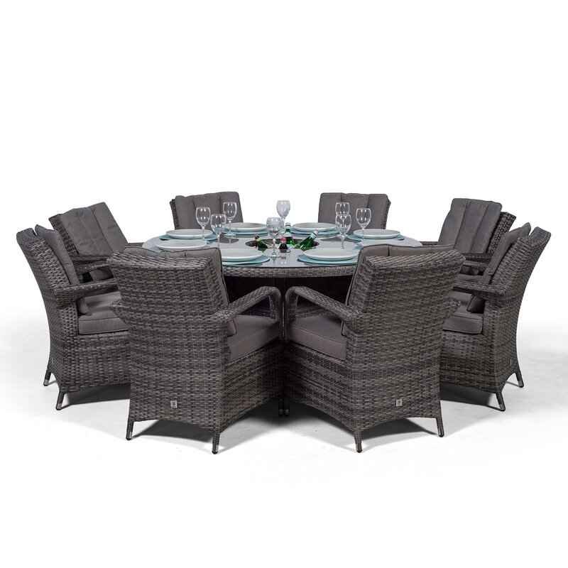 Eight seater Round shape Outdoor dining table set - Omg Furniture