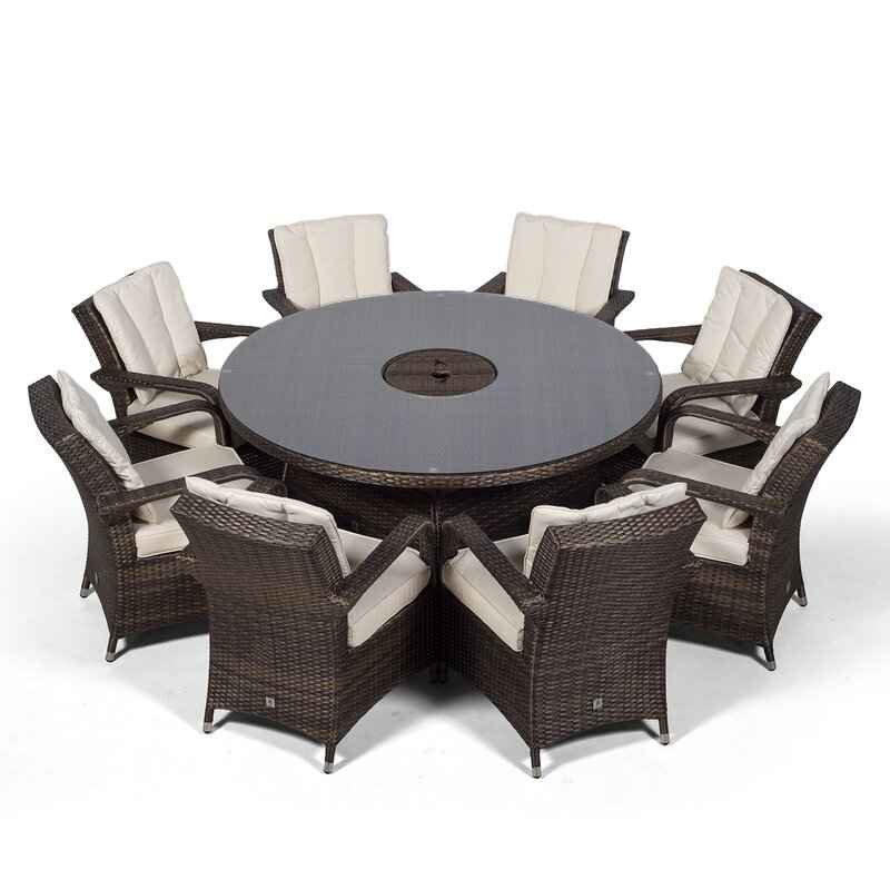 Eight seater Round shape Outdoor dining table set - Omg Furniture