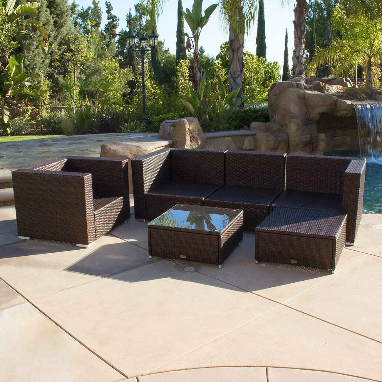 Five seater L shape lawn seating with center table Omg Furniture