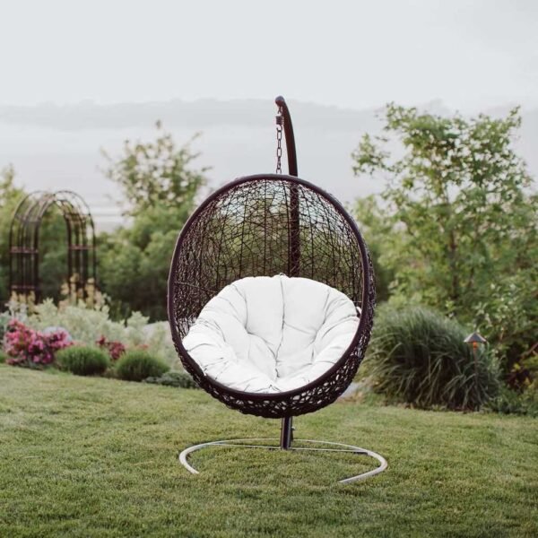 Egg Shape Single Seater Spider Net Outdoor Swing with Stand